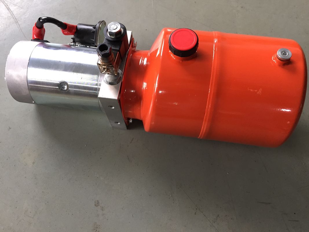 Orange 6L Steel Tank DC Compact Hydraulic Power Unit for Dump Trailer