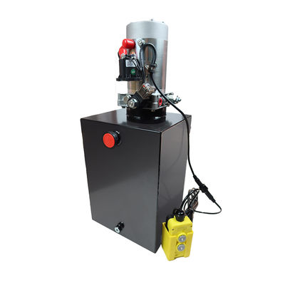 DC 12V 1.6kw Single Acting Hydraulic Power Unit with 12L Steel Tank 2 Push Button Switches for Lifter, Wreckers, Stacker