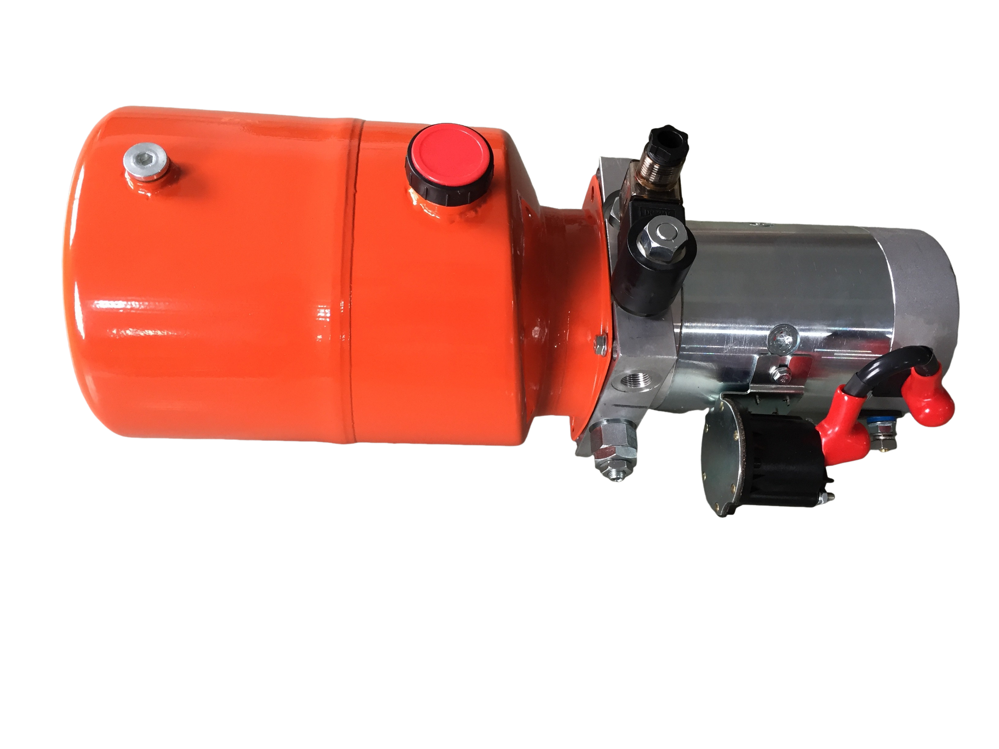 Orange 6L Steel Tank DC Compact Hydraulic Power Unit for Dump Trailer
