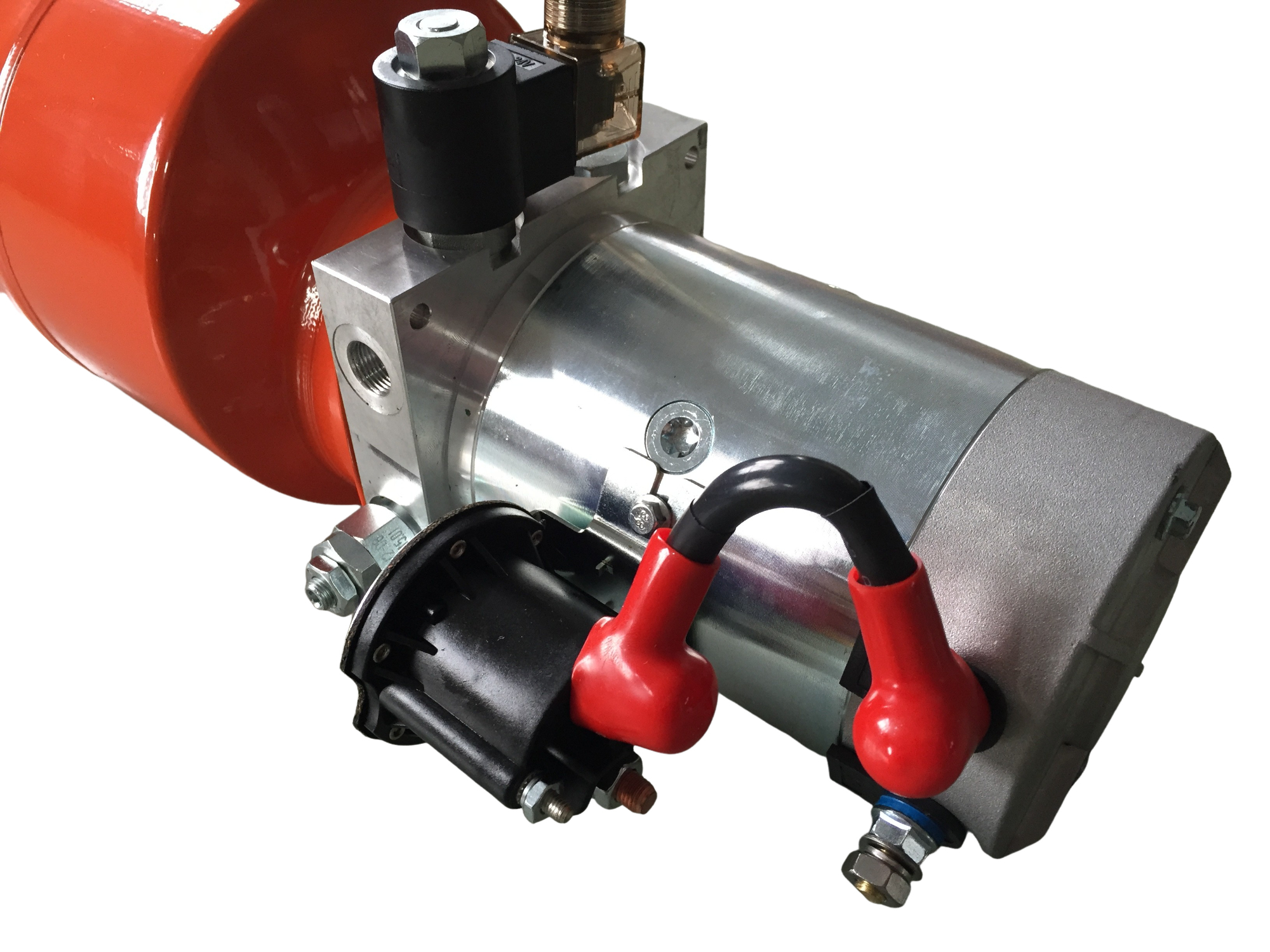 Orange 6L Steel Tank DC Compact Hydraulic Power Unit for Dump Trailer